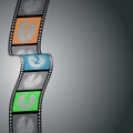 Countdown infographic design with film strip Royalty Free Stock Photo