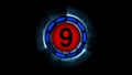 Countdown leader graphic number 9 Royalty Free Stock Photo