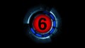 Countdown leader graphic number 6 Royalty Free Stock Photo