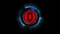 Countdown leader graphic number 0 Royalty Free Stock Photo