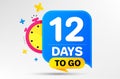 Twelve days left icon. 12 days to go. Vector