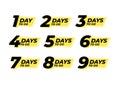 Countdown left days label. count time sale. Royalty Free Stock Photo