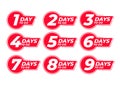 Countdown left days label. count time sale. Royalty Free Stock Photo