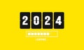 2024 countdown loading bar Progress digital technology black and yellow color background. Royalty Free Stock Photo