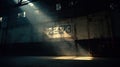 Countdown Projected on a Wall With Dramatic Lighting in an Empty Industrial Space During Late Hours in a Warehouse Royalty Free Stock Photo