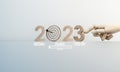 Countdown start new year 2023 with the vision and perspective of planning to achieve goals.