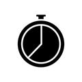 Countdown timer black glyph icon