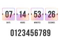 Countdown timer. Clock counter. Digital scoreboard. Vector template for your design