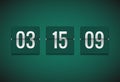 Countdown timer clock counter. Flip vector timer template. Display information of minute, hour. Scoreboard info