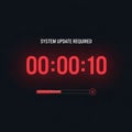 Countdown timer displaying 00 00 10 in bold. Above the timer Royalty Free Stock Photo