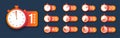 Countdown Timer icons set Royalty Free Stock Photo