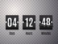 Countdown timer with numbers isolated on transparent background. Vector template Royalty Free Stock Photo