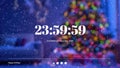 Countdown timer over blurred Christmas tree lights. Holiday-themed phone background. Generative AI Royalty Free Stock Photo