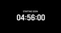 a countdown timer displaying 04:56:00 against a black background, indicating that something is starting soon in under five hours Royalty Free Stock Photo
