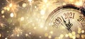 Countdown To Midnight - Happy New Year 2021 - Abstract Defocused Background Royalty Free Stock Photo