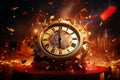 Countdown to New Years clock surrounded by Royalty Free Stock Photo