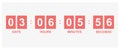 Countdown web site vector flat template digital clock timer .