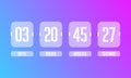 Countdown web site vector flat template digital clock timer background for coming soon or under construction design