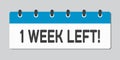 Countdown weekly calendar icon - one week left