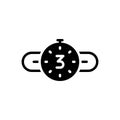 Black solid icon for Counted, countdown and timer