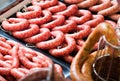 counter with assort of sausage