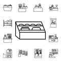 Counter with baked icon. Detailed set of mall shopping center icons. Premium quality graphic design. One of the collection icons