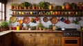 counter decoration kitchen background Royalty Free Stock Photo