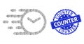 Distress Counter Round Stamp and Recursion Clock Icon Mosaic