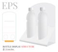 Counter Display Template, Vector with die cut / laser cut layers. Counter Stand. White, clear, blank, isolated Bottle Display