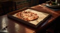 counter empty pizza box