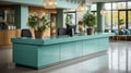 A counter in the entrance hall of modern busyness building Royalty Free Stock Photo