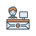 Color illustration icon for Counter, slug and desk