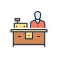 Color illustration icon for Counter, slug and reception