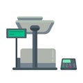 Counter stand in shop or supermarket. Retail checkout in store. Royalty Free Stock Photo