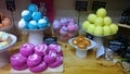 The counter in the store fresh handmade cosmetics Lush