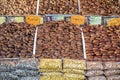 18/11/2018 Cairo, Egypt, a counter with various types of dates on the Arabian market