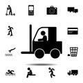 counterbalanced forklift truck icon. Simple glyph, flat vector element of universal icons set for UI and UX, website or mobile Royalty Free Stock Photo