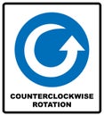 Counterclockwise rotation arrow icon. Blue mandatory symbol. Vector illustration isolated on white. White simple Royalty Free Stock Photo