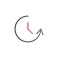 Counterclockwise rotation color gradient vector icon