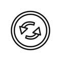 counterclockwise rotation icon linear vector graphics sign
