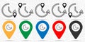 Counterclockwise rotation icon in location set. Simple glyph, flat illustration element of time theme icons