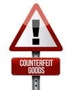 Counterfeit goods road sign illustration