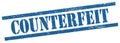 COUNTERFEIT text on blue grungy rectangle stamp Royalty Free Stock Photo