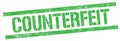 COUNTERFEIT text on green grungy rectangle stamp Royalty Free Stock Photo