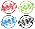 COUNTERFEIT text, on round simple stamp sign. Royalty Free Stock Photo
