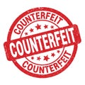 COUNTERFEIT text written on red round stamp sign Royalty Free Stock Photo