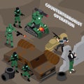 Counterterrorist Operation Isometric Composition Royalty Free Stock Photo