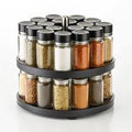 Countertop spice rack with rotating base Royalty Free Stock Photo