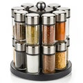 Countertop spice rack with rotating base Royalty Free Stock Photo