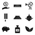 Counterweight icons set, simple style